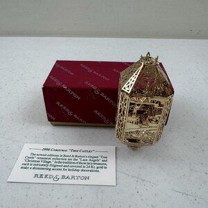 Reed & Barton Ornament Tree Castle Collection 24K Gold XMAS Village